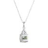 Thumbnail Image 3 of Cushion-Cut Peridot & Round-Cut White Lab-Created Sapphire Necklace Sterling Silver 18“