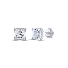 THE LEO Legacy Lab-Grown Diamond Princess-Cut Solitaire Stud Earrings 1-1/2 ct tw 14K White Gold (F/VS2)