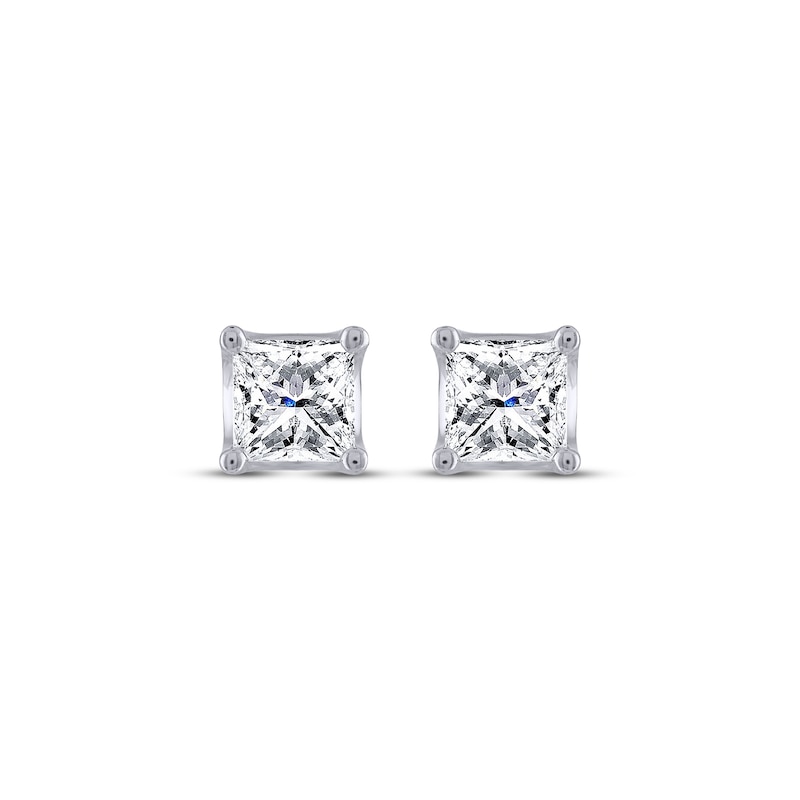 Main Image 2 of THE LEO Legacy Lab-Grown Diamond Princess-Cut Solitaire Stud Earrings 1-1/2 ct tw 14K White Gold (F/VS2)