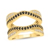 Thumbnail Image 0 of Black & White Diamond Contoured Enhancer Ring 1 ct tw 14K Yellow Gold