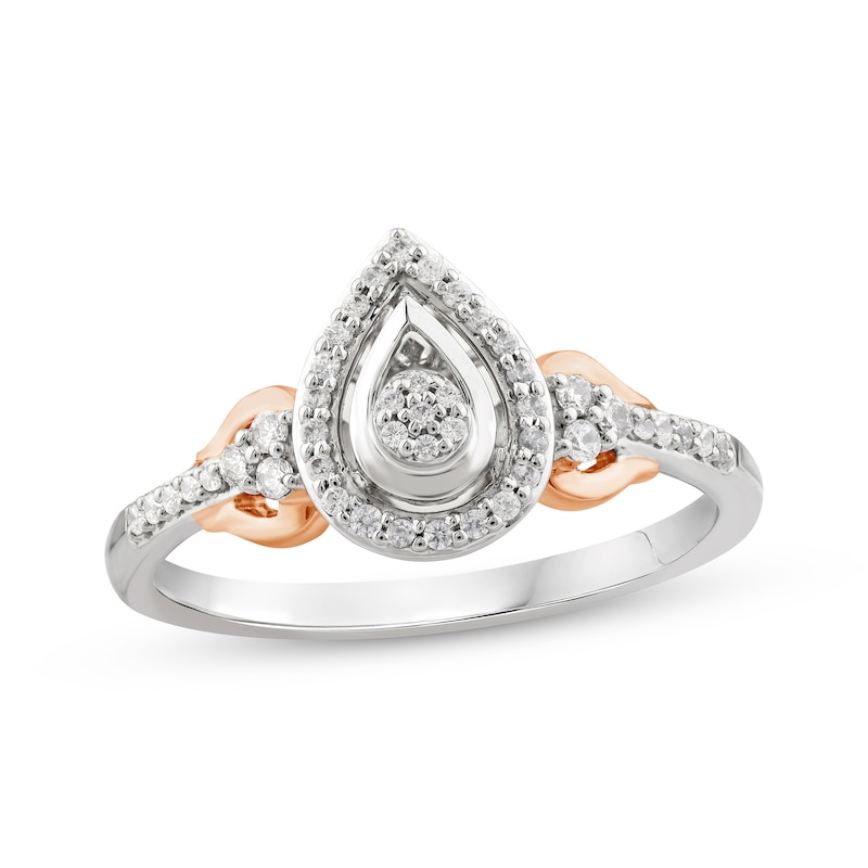 Diamond Promise Ring in 10k Rose Gold and Sterling Silver 1/10 cttw,  Diamonds, 10k Rose Gold, Rhodium Plated Sterling Silver, Diamond :  : Clothing, Shoes & Accessories