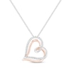 Thumbnail Image 1 of Diamond Double Looping Heart Necklace 1/5 ct tw Sterling Silver & 10K Rose Gold 19&quot;