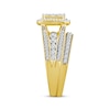 Thumbnail Image 1 of Princess-Cut Multi-Diamond Center Bridal Set 1-1/2 ct tw 10K Yellow Gold
