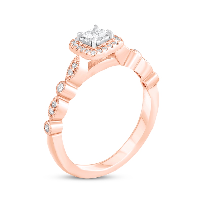 Princess-Cut Diamond Engagement Ring 1/3 ct tw 14K Rose Gold