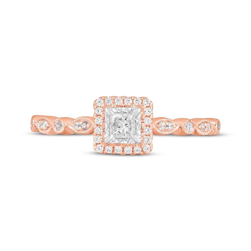 Princess-Cut Diamond Engagement Ring 1/3 ct tw 14K Rose Gold