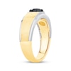 Thumbnail Image 1 of Men's Black Diamond Solitaire Brushed Wedding Band 3/4 ct tw 10K Two-Tone Gold