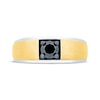 Thumbnail Image 2 of Men's Black Diamond Solitaire Brushed Wedding Band 3/4 ct tw 10K Two-Tone Gold