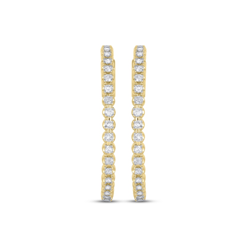 Main Image 2 of Lab-Grown Diamonds by KAY Inside-Out Hoop Earrings 2 ct tw 14K Yellow Gold 39mm