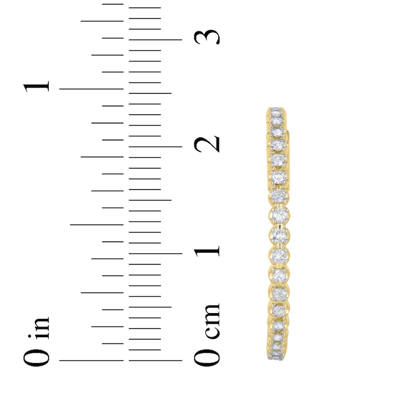 Main Image 4 of Lab-Grown Diamonds by KAY Inside-Out Hoop Earrings 2 ct tw 14K Yellow Gold 39mm