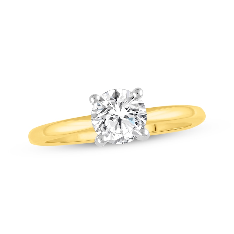 Main Image 1 of Lab-Created Diamonds by KAY Round-Cut Solitaire Engagement Ring 1 ct tw 14K Yellow Gold (F/VS2)