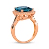 Thumbnail Image 3 of Le Vian Emerald-Cut Blue Topaz Ring 3/8 ct tw Diamonds 14K Strawberry Gold