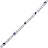 Thumbnail Image 2 of Emerald-Cut Amethyst & White Lab-Created Sapphire Bracelet Sterling Silver 7.25&quot;