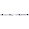 Thumbnail Image 3 of Emerald-Cut Amethyst & White Lab-Created Sapphire Bracelet Sterling Silver 7.25&quot;