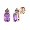 Thumbnail Image 1 of Le Vian Cushion-Cut Amethyst Earrings 1/10 ct tw Diamonds 14K Strawberry Gold