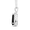 Thumbnail Image 1 of Pear-Shaped Black Onyx & White Lab-Created Sapphire Necklace Sterling Silver 18"