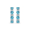 Thumbnail Image 2 of Swiss Blue Topaz & White Lab-Created Sapphire Hoop Earrings Sterling Silver