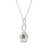 Thumbnail Image 3 of Pear-Shaped Peridot & White Lab-Created Sapphire Twist Drop Necklace Sterling Silver 18&quot;