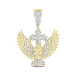 Men's Diamond Eagle & Cross Charm 1/2 ct tw 10K Yellow Gold