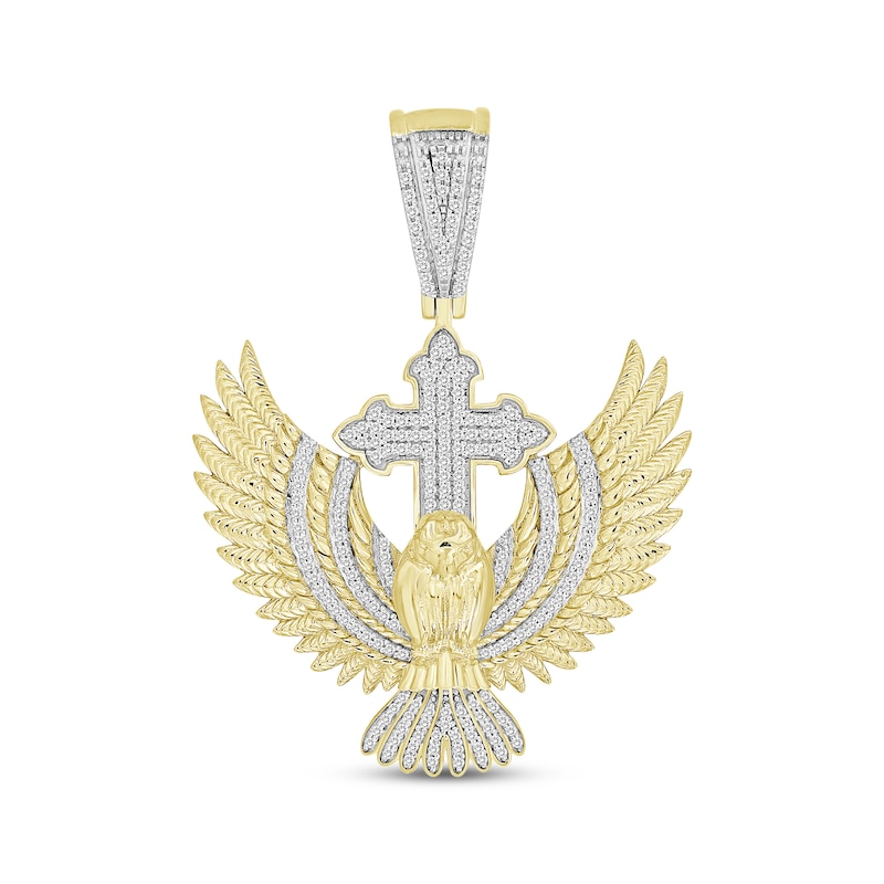 Main Image 1 of Men's Diamond Eagle & Cross Charm 1/2 ct tw 10K Yellow Gold