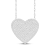 Thumbnail Image 1 of Baguette & Round-Cut Diamond Heart Necklace 1/2 ct tw 10K White Gold 18&quot;