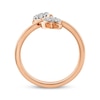 Thumbnail Image 3 of Multi-Diamond Double Heart Ring 1/8 ct tw 10K Rose Gold