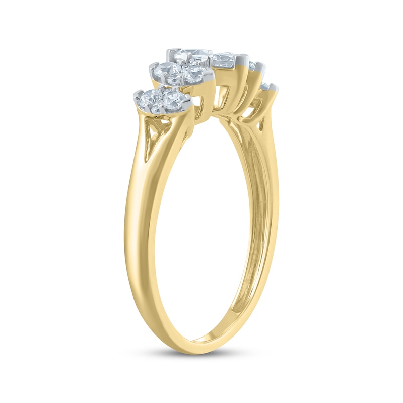 Main Image 2 of Diamond Marquise Frame Fashion Ring 1/2 ct tw 10K Yellow Gold