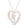 Thumbnail Image 2 of Lab-Grown Diamonds by KAY Pear-Shaped & Round-Cut Open Heart Necklace 1-1/2 ct tw 14K Rose Gold 18&quot;