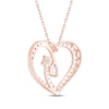 Thumbnail Image 3 of Lab-Grown Diamonds by KAY Pear-Shaped & Round-Cut Open Heart Necklace 1-1/2 ct tw 14K Rose Gold 18&quot;