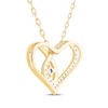 Thumbnail Image 3 of Diamond Looping Heart Necklace 1/5 ct tw 10K Yellow Gold 18&quot;