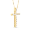 Thumbnail Image 2 of Diamond Cross Necklace 1 ct tw 10K Yellow Gold 18&quot;