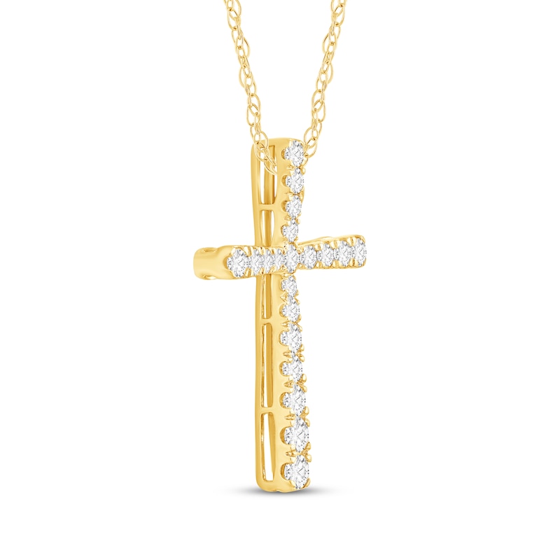 Main Image 2 of Diamond Cross Necklace 1 ct tw 10K Yellow Gold 18&quot;