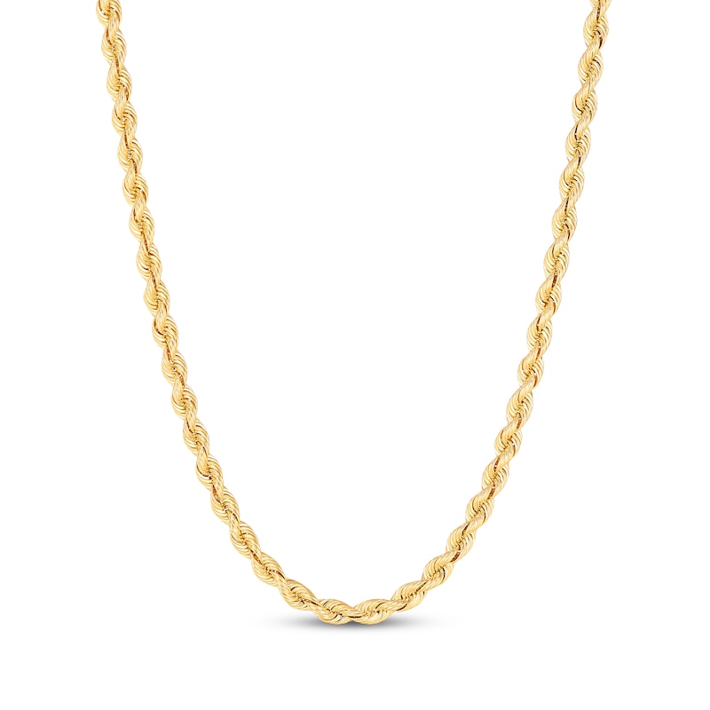 Main Image 1 of Solid Silk Rope Chain Necklace 2.5mm 14K Yellow Gold 20&quot;