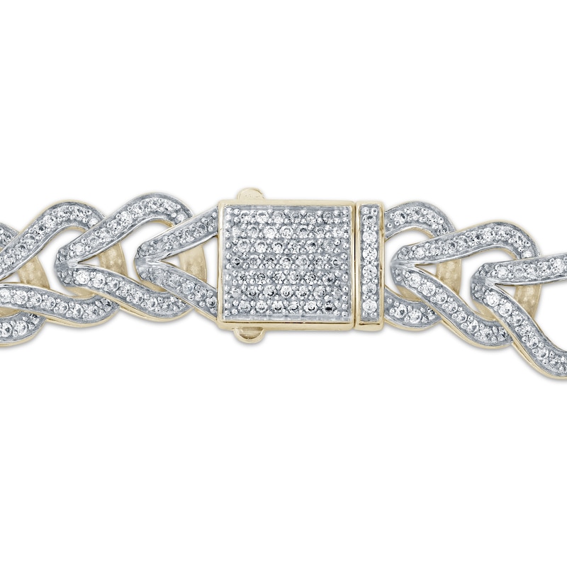 Men's Diamond Teardrop Link Bracelet 2-1/2 ct tw 10K Yellow Gold 8.5"