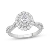 Thumbnail Image 1 of Lab-Grown Diamonds by KAY Oval-Cut Double Halo Engagement Ring 1 ct tw 14K White Gold