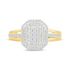 Thumbnail Image 4 of Multi-Diamond Center Double Octagon Halo Ring 1/2 ct tw 10K Yellow Gold