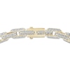 Thumbnail Image 2 of Men's Diamond Hollow Beveled-Link Bracelet 2 ct tw 10K Yellow Gold 8.5"