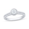 Thumbnail Image 0 of Round-Cut Diamond Bezel-Look Solitaire Braided Shank Engagement Ring 1/4 ct tw 14K White Gold (I/I2)