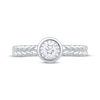 Thumbnail Image 2 of Round-Cut Diamond Bezel-Look Solitaire Braided Shank Engagement Ring 1/4 ct tw 14K White Gold (I/I2)