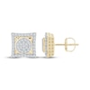 Thumbnail Image 1 of Men's Multi-Diamond Center Square Stud Earrings 3/8 ct tw 10K Yellow Gold