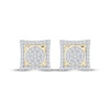 Thumbnail Image 2 of Men's Multi-Diamond Center Square Stud Earrings 3/8 ct tw 10K Yellow Gold