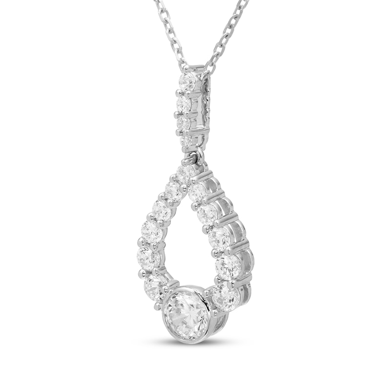 Main Image 2 of Milestones Diamond Teardrop Necklace 1 ct tw 10K White Gold 18&quot;