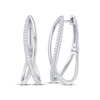 Thumbnail Image 1 of Diamond Crossover Split Huggie Hoop Earrings 1/5 ct tw Sterling Silver