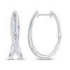 Thumbnail Image 3 of Diamond Crossover Split Huggie Hoop Earrings 1/5 ct tw Sterling Silver