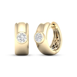 Lab-Grown Diamonds by KAY Huggie Hoop Earrings 1/2 ct tw 10K Yellow Gold