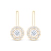 Thumbnail Image 2 of Certified Diamond Halo Drop Earrings 1/4 ct tw 18K Yellow Gold