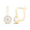 Thumbnail Image 3 of Certified Diamond Halo Drop Earrings 1/4 ct tw 18K Yellow Gold