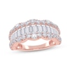 Thumbnail Image 1 of Lab-Grown Diamonds by KAY Baguette & Round-Cut Scalloped Ring 1-1/2 ct tw 14K Rose Gold