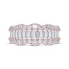 Thumbnail Image 3 of Lab-Grown Diamonds by KAY Baguette & Round-Cut Scalloped Ring 1-1/2 ct tw 14K Rose Gold