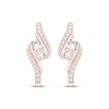 Thumbnail Image 2 of Lab-Grown Diamonds by KAY Bypass Hoop Earrings 1 ct tw 14K Rose Gold