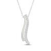 Thumbnail Image 1 of Diamond Waves Journey Necklace 1/6 ct tw 10K White Gold 18&quot;